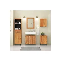 armoire de salle de bain 38x33x160 cm bois massif d'acacia