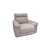 fauteuil relaxation motorisé en tissu suédine beige doux - clara