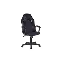 fauteuil de bureau meubletmoi fauteuil gaming noir en simili et mesh avec assise réglable - glitch