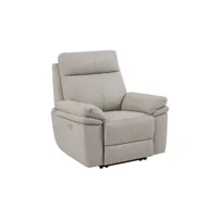 fauteuil de relaxation vente-unique.com fauteuil relax électrique en cuir gris clair mesola