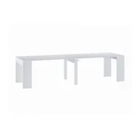 console vente-unique.com console table extensible 12 couverts - 6 rallonges - blanc - onega