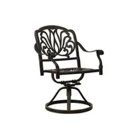 chaise de jardin vidaxl 2 chaises pivotantes de jardin en aluminium coulé bronze