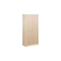 armoire sweeek dressing armoire 2 portes avec penderie et rangements linear panneaux stratifiés et pied en bois de sapin l 80 x p 48 x h 180cm