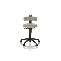 tabouret bas hjh office tabouret de travail / chaise d'équilibre top work flex tissu gris