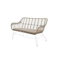 chaise de jardin ariki 121 x 62 x 76 cm rotin synthétique acier blanc