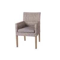 chaise de jardin patsy gris bois rotin 58 x 63 x 86 cm