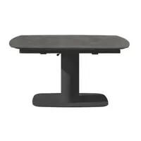 salon table de salle à manger table jeremias 140-200x80 gris mat et noir