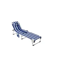 chaise longue bleu blanc 185 x 57 x 26 cm
