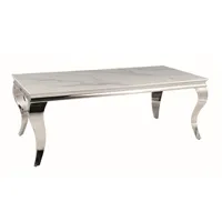 table basse generique table basse baroque métal & céramique blanc 120cm bolti