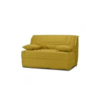 bz meubletmoi banquette lit bz 140x190 cm en tissu jaune et matelas 12 cm - buzzy