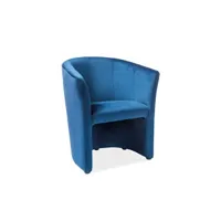 fauteuil de salon mso fauteuil cabriolet confort velours bleu tisso