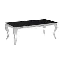 table basse generique table basse baroque métal & céramique noir 120cm bolti
