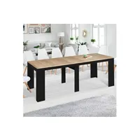 table console extensible orlando 14 personnes 300 cm bois noir et façon hêtre