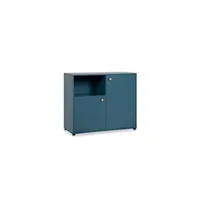 commode generique commode meuble buffet 2 portes avec niche pétrole 90 40 75 cm pop color bleu