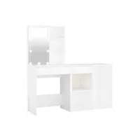 coiffeuse design contemporaine à led avec armoire blanc bois d'ingénierie 02_0006234