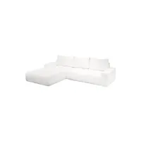 canapé d'angle meubletmoi canapé d'angle gauche convertible tissu bouclette blanc l304 cm - volt