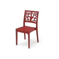 lot de 4 chaises de jardin teti - 52 x 46 x h 86 cm - rouge