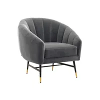 fauteuil de salon mso fauteuil cabriolet contemporain en velours gris soaz
