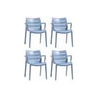 fauteuil de jardin scab design fauteuil lot de 4 chaises sunset empilable bleu azur
