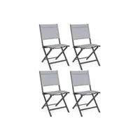 chaise de jardin bizzotto salon chaise pliante lot de 4 chaises pliante elin anthracite