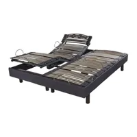 lit relaxation ebac sommier electrique 2 x 80 x 200 relax confort 1620d anthracite