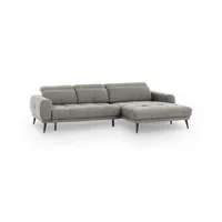 canapé droit cotta canapé tissu monument angle à droite avec relax gris clair
