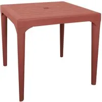 table de jardin rouge orangé / brun rosé effet bois spirit garden iris