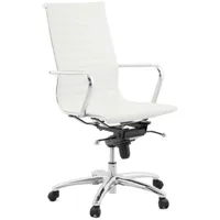 chaise de bureau blanc et chrome atal
