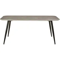 table de repas en bois finition beton et pieds en metal trieste gris
