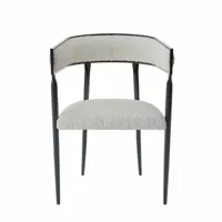 chaise de salle à manger design en tissu bouclette aurore blanche