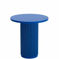 table d'appoint ronde cannelée en bois pivoine bleue