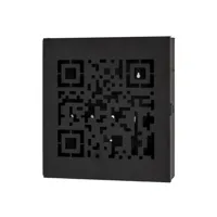 boîte à clés avec 10 crochets à code qr découpé abstrait en métal laqué noir