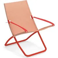 emu chaise longue snooze - rouge écarlate / pêche