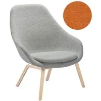 hay about a lounge chair high aal 93 - chêne savonné - remix 543 - orange