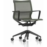 vitra chaise de bureau physix piètement à cinq étoiles - revêtement deep black - 03 roseau - noir foncé - roulettes pour tapis de sol