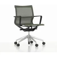 vitra chaise de bureau physix piètement à cinq étoiles - poli - 03 roseau - noir foncé - roulettes pour tapis de sol
