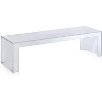 kartell invisible side - table d'appoint  - verre clair - hauteur 31,5 cm