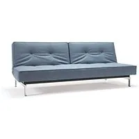 innovation living canapé-lit avec accoudoirs splitback - gris foncé - flashtex - orme clair, cylindrique