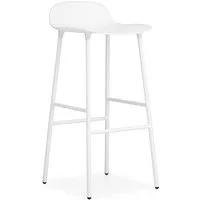 normann copenhagen chaise de bar form avec structure en métal - blanc - 75 cm