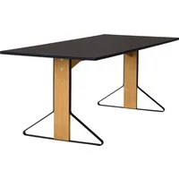 artek table salle à manger kaari petit modèle - linoléum noir - bois naturel - petit