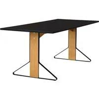 artek table salle à manger kaari petit modèle - hpl noir, brillance intense - bois naturel - grand