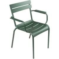 fermob chaise à accoudoirs luxembourg - 02 vert cèdre