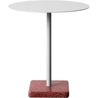 hay table de jardin terrazzo  - gris clair - terrazzo rouge - rond ø 70 cm