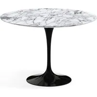knoll international table de salle à manger saarinen - noir - marbre arabescato-satiné/mat - ø 107 cm