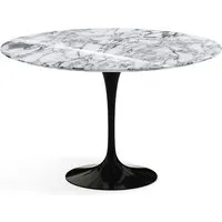knoll international table de salle à manger saarinen - noir - marbre arabescato-très brillant - ø 120 cm