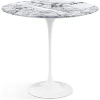 knoll international table d'appoint saarinen - oval - blanc - marbre arabescato-très brillant