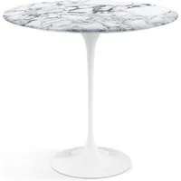 knoll international table d'appoint saarinen - oval - blanc - marbre arabescato-satiné/mat