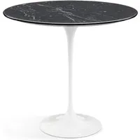 knoll international table d'appoint saarinen - oval - blanc - marbre nero marquina-très brillant