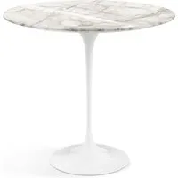knoll international table d'appoint saarinen - oval - blanc - marbre calacatta-très brillant