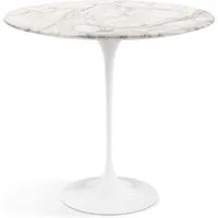 knoll international table d'appoint saarinen - oval - blanc - marbre calacatta-satiné/mat